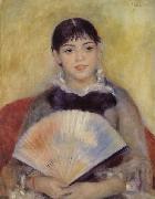 Girl with a Fan, Pierre-Auguste Renoir
